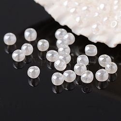 12/0 grade a perles de rocaille en verre rondes, Ceylan, linge, 2x1.5mm, Trou: 0.5mm, environ 45000 pcs / livre