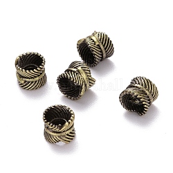 Perles de laiton de style tibétain, sans cadmium et sans plomb, colonne & cuir, bronze antique brossé, 6x5mm, Trou: 2.5mm