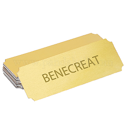 Benecreat 50 個のアルミシート  空白のネームプレート  レーザー彫刻用  昇華  長方形  ゴールドカラー  75x25x0.4mm  50個/箱