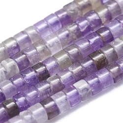Chapelets de perles en améthyste naturelle, Plat rond / disque, 3x2mm, Trou: 0.7mm, Environ 185 pcs/chapelet, 15.35 pouce (39 cm)