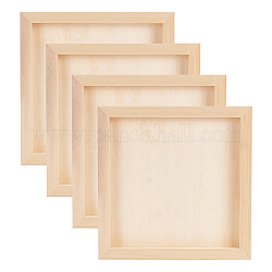 Olycraft Wood Painting Canvas Panels, Blank Drawing Boards, for Oil & Acrylic Painting, Square, BurlyWood, 19.8x19.8x2cm