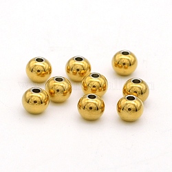 Perles en 201 acier inoxydable, ronde, or, 3x2mm, Trou: 1.2mm