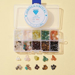 Kit fai-da-te per gioielli, tra cui 80 g di perline di pietre preziose naturali e sintetiche e 1 rotoli di filo di cristallo elastico, 4~8x3~9mm, Foro: 0.8 mm
