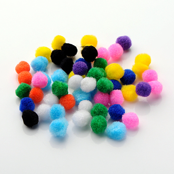 DIY Doll Craft Pom Pom Yarn Pom Pom Balls, Mixed Color, 10mm, about 2000pcs/bag