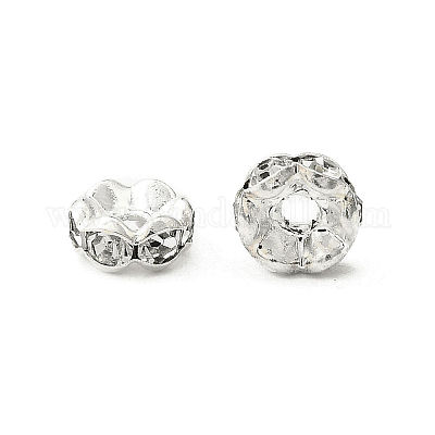 Perles séparateurs en laiton avec strass&nbsp;RB-A014-L5mm-01S-1