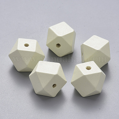 Perles de bois naturel peintes&nbsp;X-WOOD-Q040-020B-A08-1