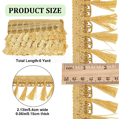 Wholesale GORGECRAFT 6 Yards Gold Fringe Tassel Trim 54mm Metallized  Decorated Gimp Fringe Lace Trim Ribbon with Tassel Braided Edging Trimming  for DIY Sewing Crafts Clothing Curtain Tablecloth Embellishments 