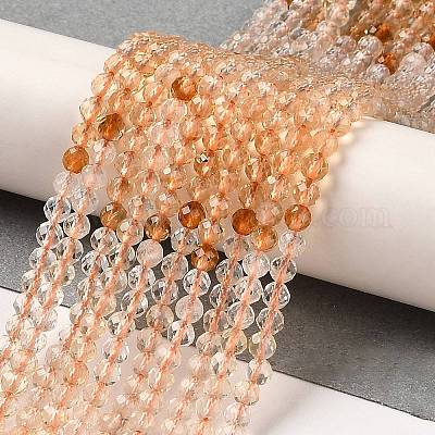 Brins de perles de citrine naturelle chauffées&nbsp;G-Q002-B04-03-1