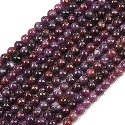 Pietra preziosa naturale perle tonde rubino fili&nbsp;G-O017-6mm-06-1
