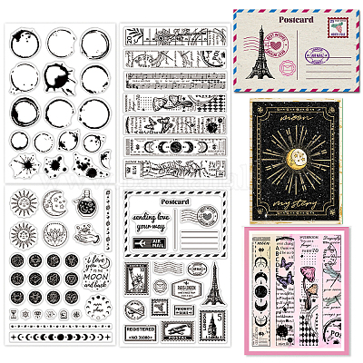 Wholesale Globleland 4 Sheets 4 Style PVC Plastic Stamps 