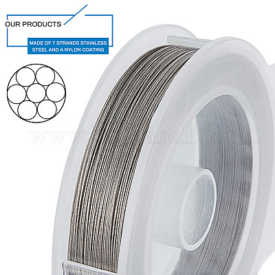 Wholesale BENECREAT 100m 0.3mm 7-Strand Tiger Tail Beading Wire