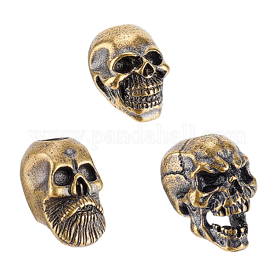 Dark anatomical human skull paracord beads - Paracord skull beads