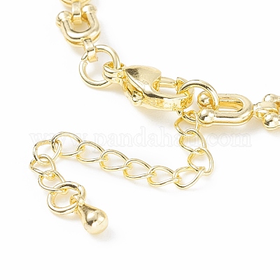 Wholesale Brass Initial Letter U Link Chain Bracelet for Women