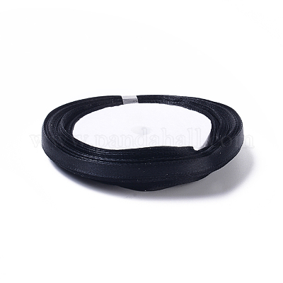 Black And White Ribbon  Polyester Single Face Satin Ribbon