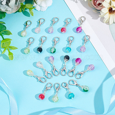 Wholesale PandaHall Elite 100Pcs Crackle Glass Beads Pendant