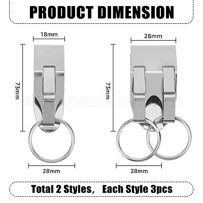Stainless Steel Belt Clip Belt Key Holder Keychains Keyrings