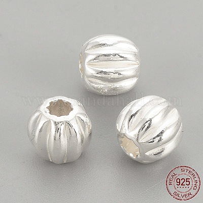 925 Sterling Silber gewellte Perlen&nbsp;X-STER-S002-14-3mm-1