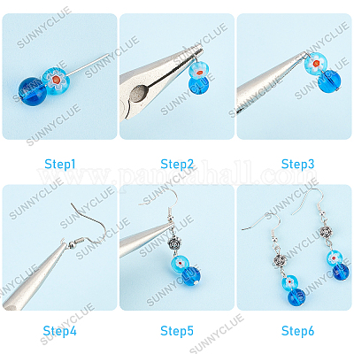 Wholesale SUNNYCLUE DIY Millefiori Glass Beads Earring Making Kit 