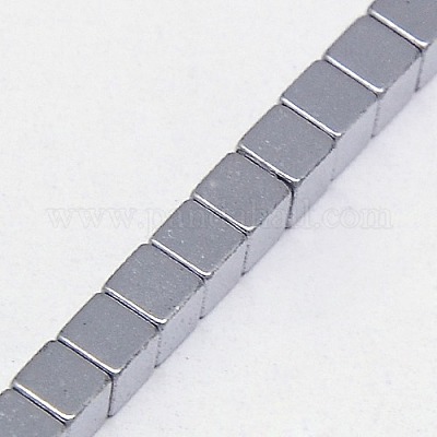 Chapelets de perles en hématite synthétique sans magnétiques&nbsp;G-J170A-3x3mm-M-1
