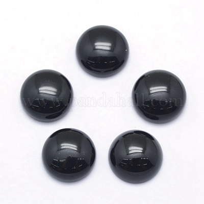 Cabochon di agata nera tinti e riscaldati in modo naturale&nbsp;G-P393-R02-8MM-1