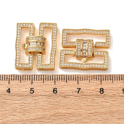 Fermoirs repliables en laiton micro pave zircone cubique transparente&nbsp;KK-K422-14G-1
