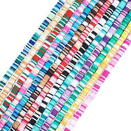14 Strands 14 Colors Handmade Polymer Clay Beads Strands, for DIY Jewelry  Crafts Supplies, Heishi Beads, Disc/Flat Round, Mixed Color, 6x0.5~1mm