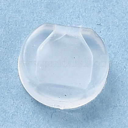 プラスチック製のイヤリングパッド  クリップイヤリングクッション  ピアス以外のイヤリングパーツ  透明  8.5x9x3mm  穴：1.8x3mm KY-C003-01-1