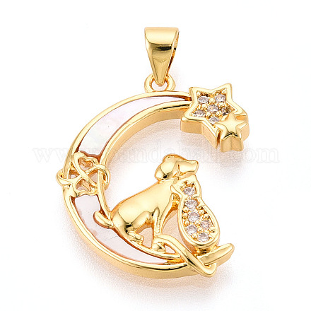 Латунные микропаве прозрачные подвески с фианитом KK-N268-27G-1