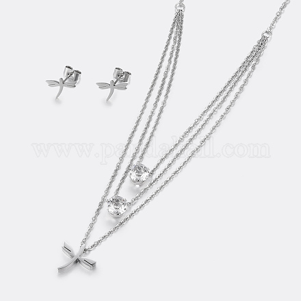 304 Stainless Steel Jewelry Sets SJEW-I194-14P-1