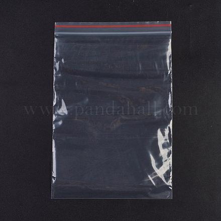 プラスチックジップロックバッグ  再封可能な包装袋  トップシール  セルフシールバッグ  長方形  レッド  18x12cm  片側の厚さ：1.8ミル（0.045mm）  100個/袋 OPP-G001-D-12x18cm-1