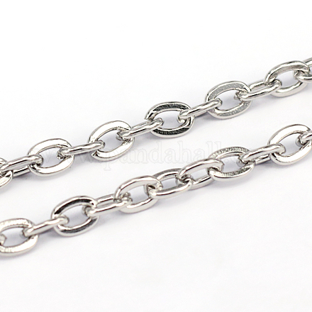 3.28 Feet 201 Stainless Steel Cable Chains X-CHS-L001-57-1mm-1
