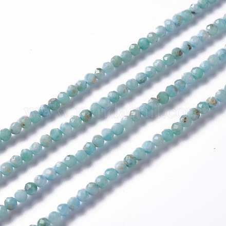 Natural Larimar Beads Strands G-A178-B01-3mm-1