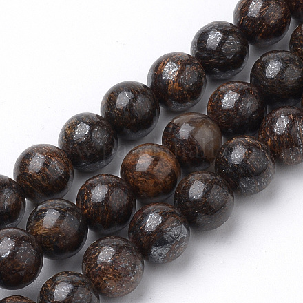 Chapelets de perles en bronzite naturel G-S272-01-6mm-1