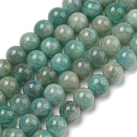 Natural Amazonite Beads Strands G-K068-03-6mm-01-1