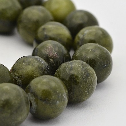 Dyed Natural TaiWan Jade Round Bead Strands G-J276-24-12mm-1