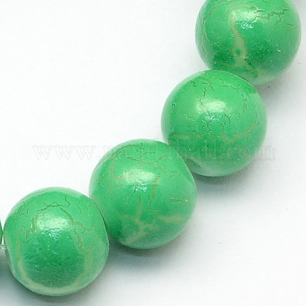 Fili di perle di vetro rotondo spruzzo verniciato X-DGLA-R049-4mm-02-1