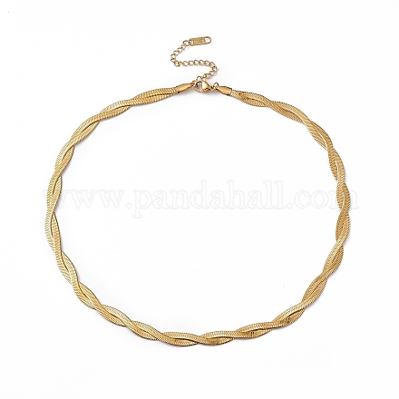 304 collier chaîne corde torsadée en acier inoxydable pour homme femme NJEW-P269-03G-1