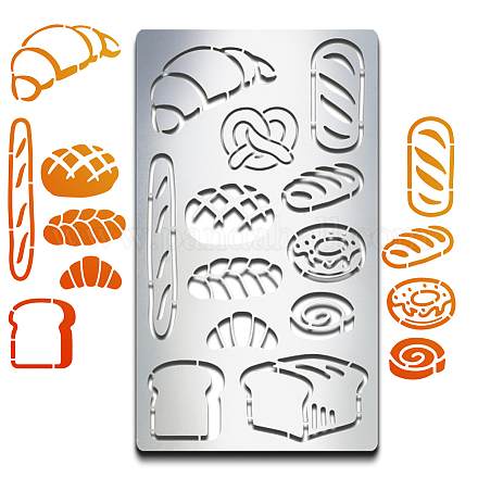 Stencil in metallo in acciaio inossidabile personalizzati a tema quotidiano barbecue DIY-WH0289-050-1