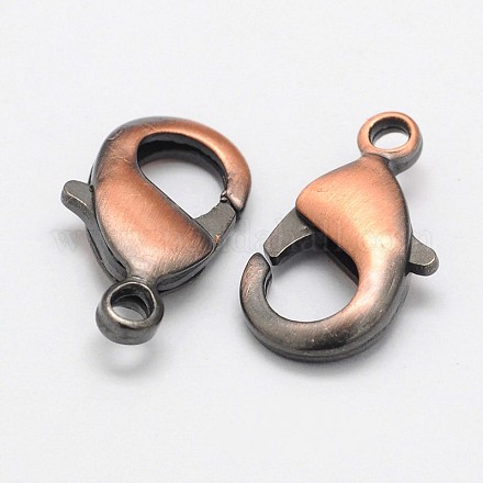 Brushed Red Copper Brass Lobster Claw Clasps KK-M154-41R-A-NR-1