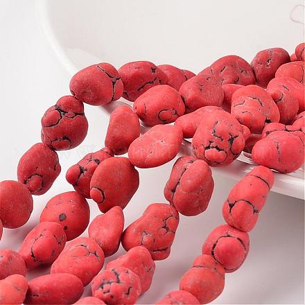 Самородков окрашенные синтетические нити бирюзовый шарик G-M350-07-1