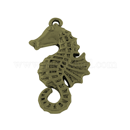 Sea Horse Tibetan Style Alloy Pendants TIBEP-R344-42AB-LF-1