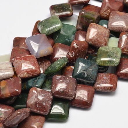 Natural Indian Agate Rhombus Bead Strands G-M257-17x17mm-04-1