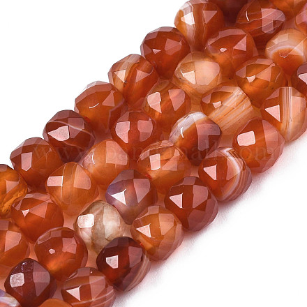 Agate à bandes naturelles / brins de perles d'agate à rayures G-S359-374A-1