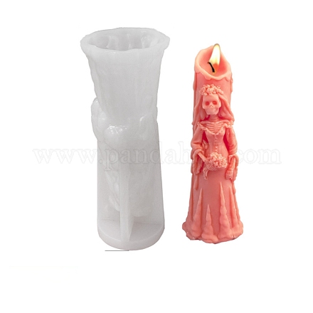 Candela a forma di sposa fantasma a tema halloween fai da te stampi in silicone DIY-D057-05B-1