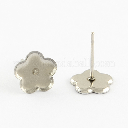 Accessoires de clous d'oreilles en 304 acier inoxydable avec support de accessoires de puces d'oreilles de fleur d'émail STAS-Q170-05-1