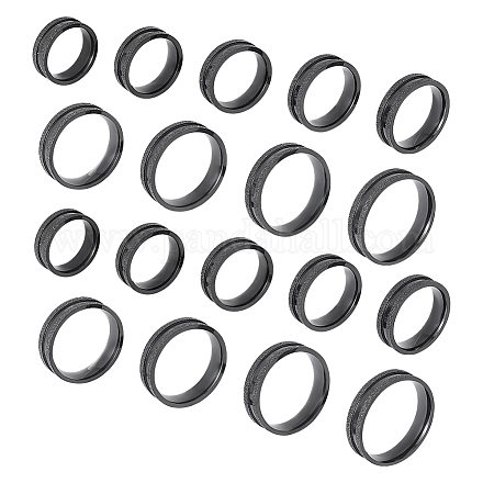 Unicraftale 18 шт. 9 размер 201 кольцо из нержавеющей стали с рифлением для мужчин и женщин STAS-UN0045-60B-EB-1