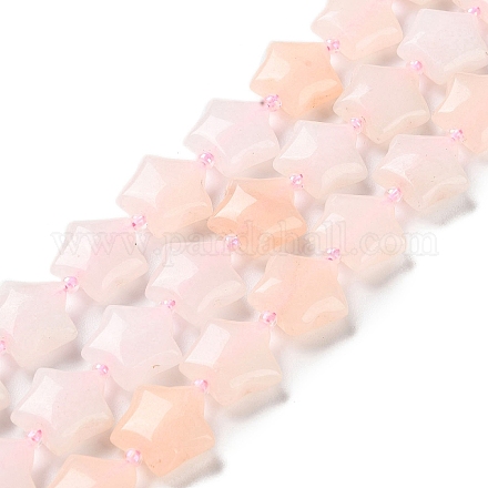 Granos naturales de abalorios de cuarzo rosa G-NH0005-026-1