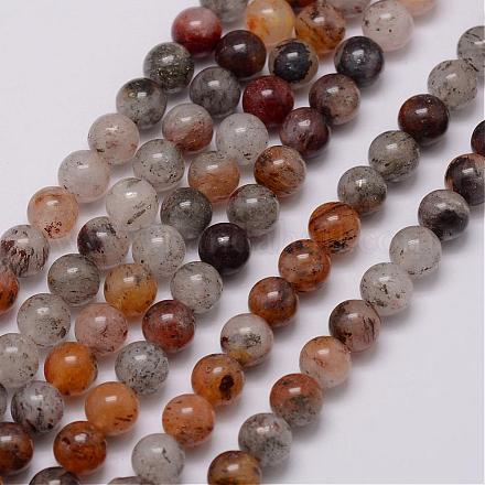 Chapelets de perles en quartz lodolite naturel G-P181-01-8mm-1