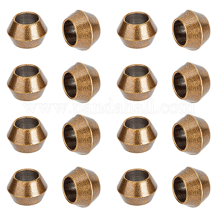 SUPERFINDINGS 16Pcs Brass European Lanyard Bead Large Hole Antique Bronze Barrel Spacer Beads Vintage Round Craft Beads Metal Knife Lanyard Bead for Knife Zipper Pull Jewelry 6mm Hole KK-FH0006-52-1