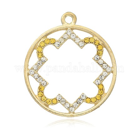 Plaqué anneau d'or alliage pendentifs en strass PALLOY-J611-03G-1